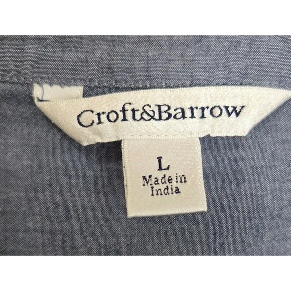 Croft & Barrow Womens Sz L Boho Floral Blue Cotton Embroidered Sleeveless Top - Picture 5 of 8